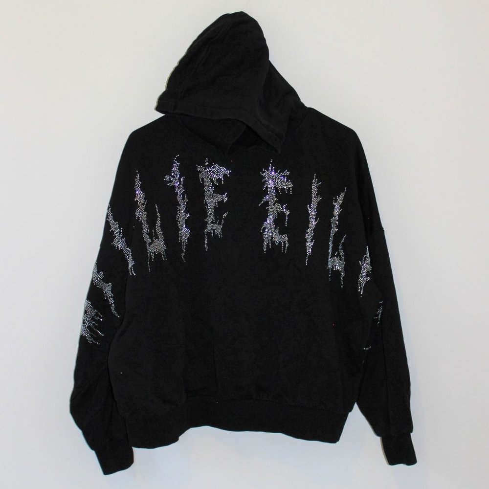 Billie Eilish x Bershka glittery print Hoodie